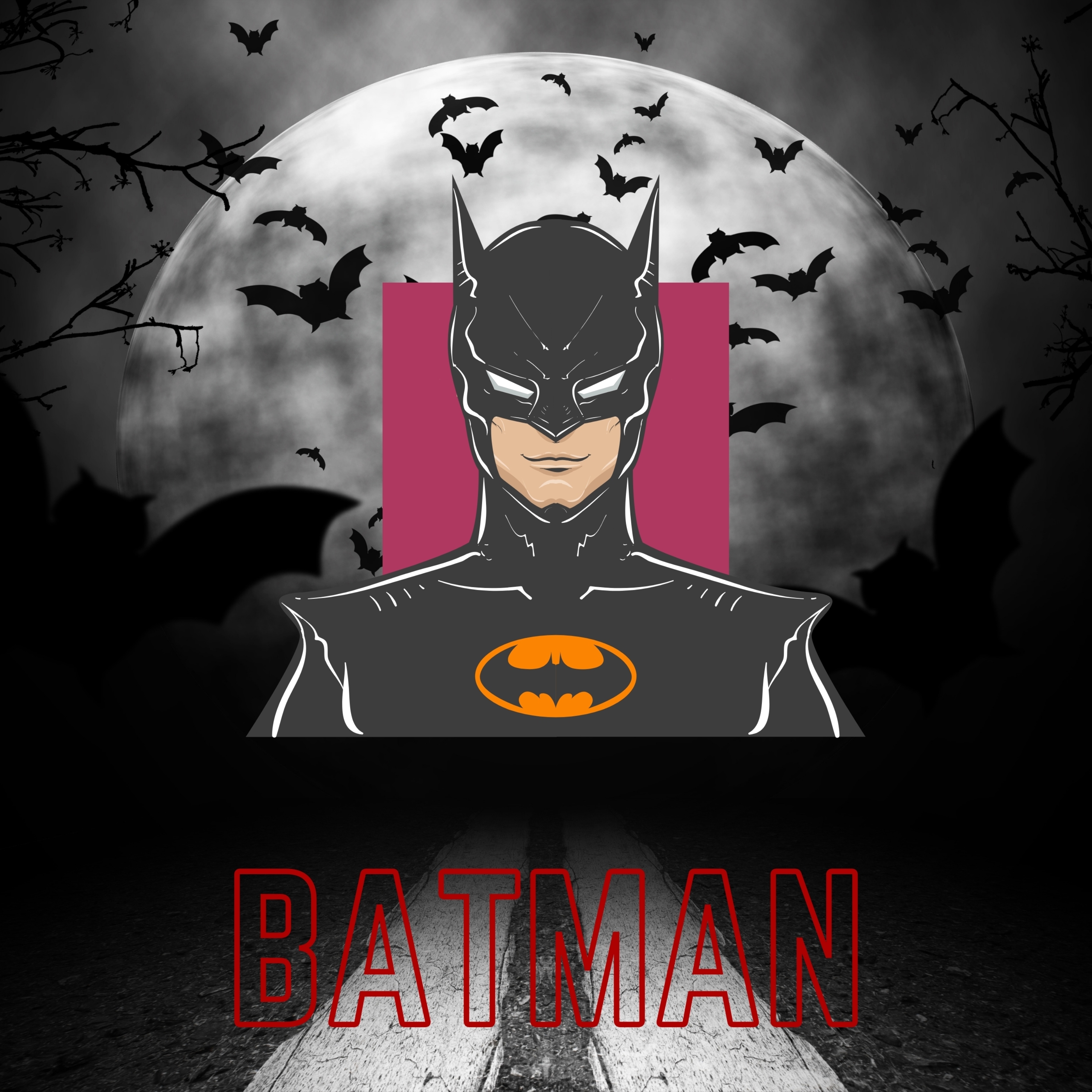 Batman Wallpaper 4K, Neon art, Dark background, 5K